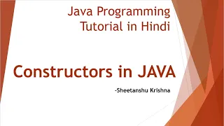 Constructors in Java Default Constructor Difference between Constructor and Method in java