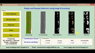 Paddy Leaf Disease Detection using image processing matlab project code