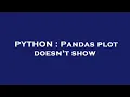 PYTHON Pandas plot doesn t show