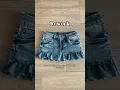 Remake skinny jeans into Y2K ruffle miniskirt tutorial! #remake #upcycledclothing #rework #sewing