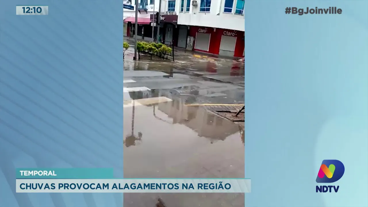 Temporal: Chuvas provocam alagamentos na região Norte de SC