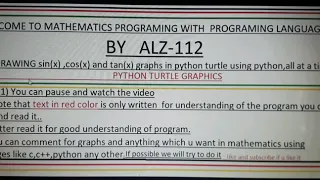 Drawing sinx cosx and tanx functions graphs in python turtle graphics at a time
