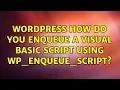 Wordpress How do you enqueue a Visual Basic script using wp - enqueue