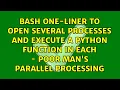Bash one-liner to open several processes and execute a python function in each - poor man s