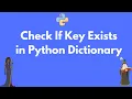 Check if a key already exists in a Python dictionary