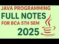 Java Programming Full Notes for BCA 5th Semester 2025 Complete Syllabus Important Questions