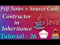 Constructor in Inheritance and Super keyword in JAVA JAVA Tutorial in Hindi Death Code