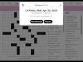 The Washington Post LA Times Crossword 2025
