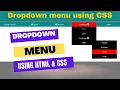 CSS dropdown menu CSS dropdown menu tutorial in Hindi
