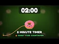 2 Minute Timer Donut Fuse Countdown with Alarm Great for Brushing Teeth