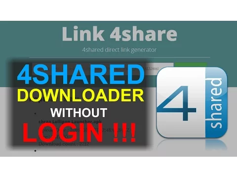 Download MP3 How To Get Premium High Speed Download from 4Shared without Login 2017 100% Work