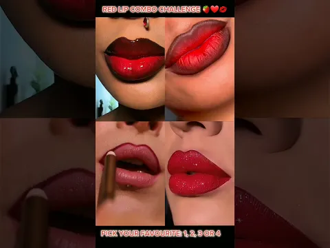 Red lip combo tutorial 💋❤🍓 pick your favorite ❤ #usashorts