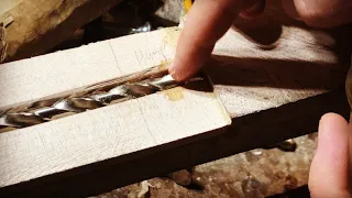 Drilling a longrifle ramrod hole by hand