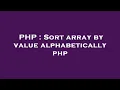 PHP Sort array by value alphabetically php