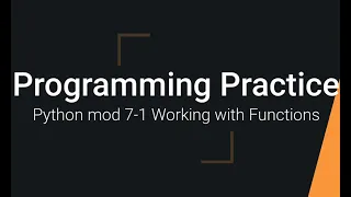 Python Practice Programming Module 6-1 Creating and Calling a Function