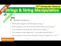12th Computer Science Chapter 8 Strings and String Manipulation Book Back Answers Programs Part