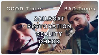 GOOD times BAD times! Discovering a BIG problem! Installing deck beams! Sailor Barry EP 5