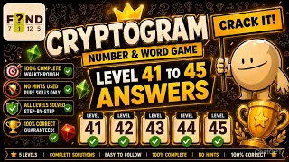 CRYPTOGRAM Number Word Game Level 41-45 Walkthrough