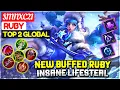 New Buffed Ruby Insane Lifesteal Unkillable Offlaner Top 2 Global Ruby smnxc21 - Mobile Legends