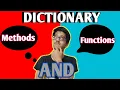 Methods and Functions of a Dictionary PROGRAMMING WITH GAUTAM Python