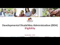 Upcoming DDA Eligibility Webinar for Coordinators of Community Services 2025