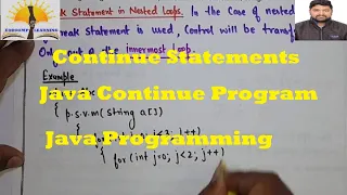 Continue Program in Java Java Continue Program Continue Statements in Hindi Continue Keywords
