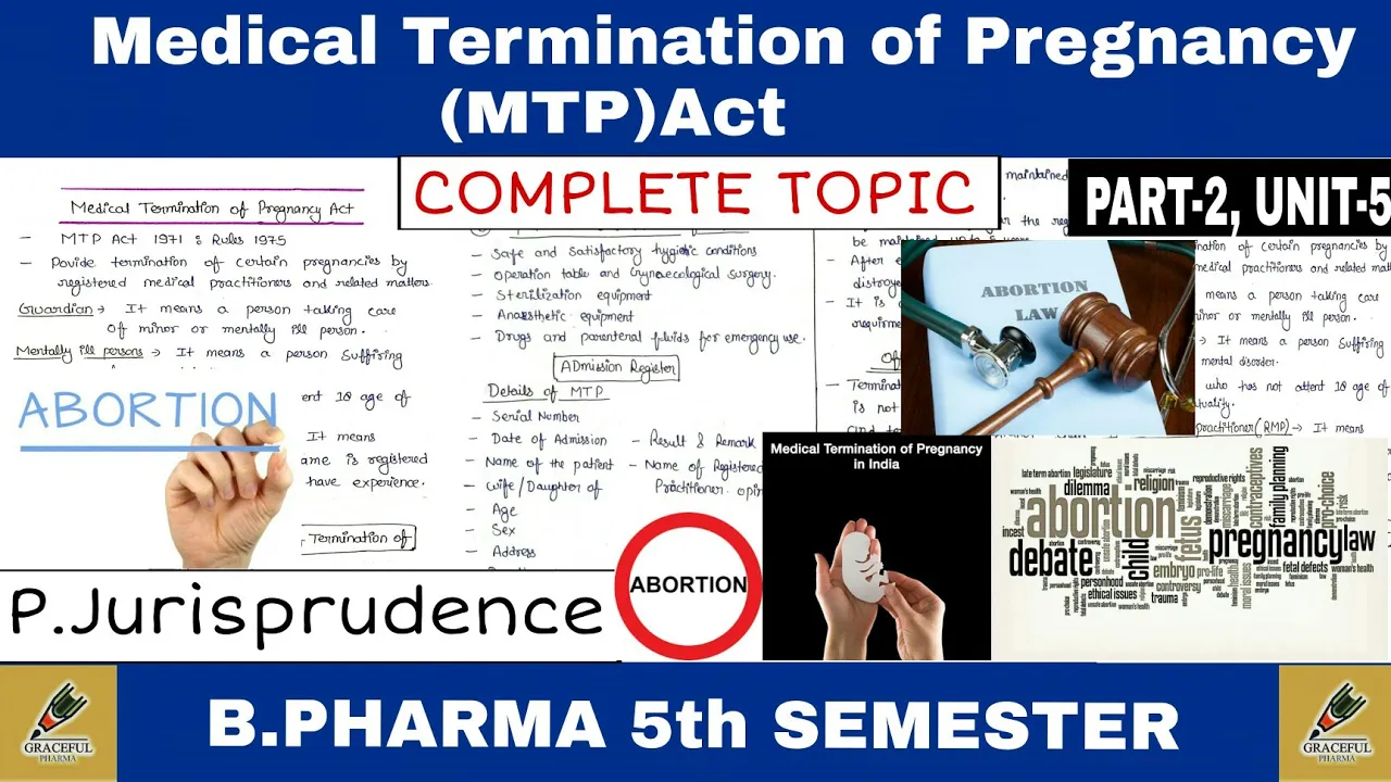Medical Termination Of Pregnancy Act || L-2,Unit-5 || Pharmaceutical Jurisprudence ||Graceful Pharma