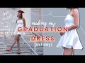 Making my Graduation Dress in ONE DAY DIY White Satin Circle Skirt Mini Dress Sewing Vlog