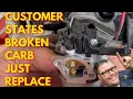 BROKEN CARBURETOR ON A BRIGGS AND STRATTON POWERED PRESSURE WASHER