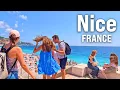 NICE, France Walking Tour \u0026 BEACH WALK [4K Ultra HD/60fps]