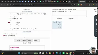 Find the Factorial of a Number Using While Loop User Input Python Tutor Code Execution