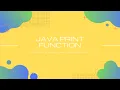 Java Print function First program friendly