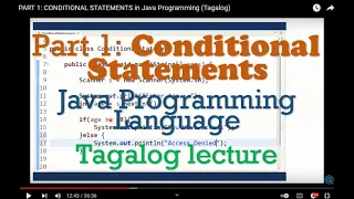 PART 1 CONDITIONAL STATEMENTS in Java Programming Tagalog