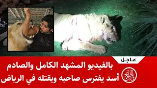 عاجل بالفيديو المشهد الكامل والصادم أسد يفترس صاحبه ويقتله في الرياض    دندنها