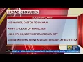 Road closures in Kern County due to Hilary