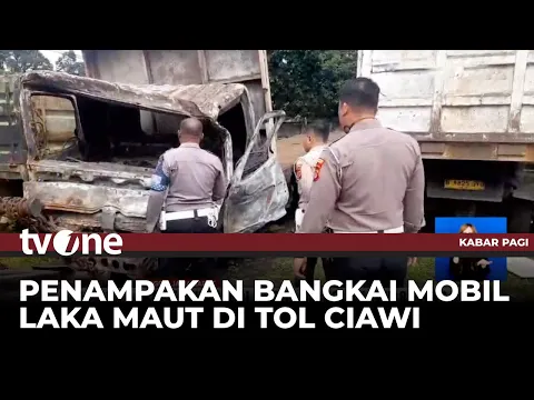 Petugas Kesulitan Identifikasi Bangkai Kendaraan Kecelakaan di Gerbang Tol Ciawi