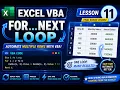 Excel VBA For Next Loop Explained Automate Multiple Rows Easily Lesson 11