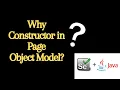 Why Constructor in Page Object Model QA Automation Talk