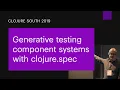 Generative Testing Component Systems with clojure spec David Chelimsky Clojure South 2019