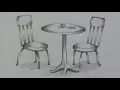 How to draw chair table for kids