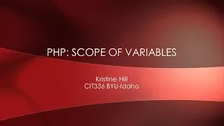 PHP Scope of Variables