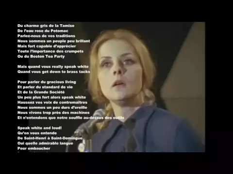 [Texte et Parole] Speak White par Michèle Lalonde - YouTube thumbnail