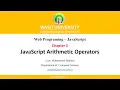 8 JavaScript Arithmetic Operators