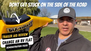 How to use a Trailer Aid for a RV flat tire. [Demonstration video] RV Tips for beginners.