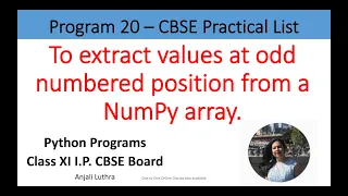Python Program To extract odd numbered positions from a numpy array