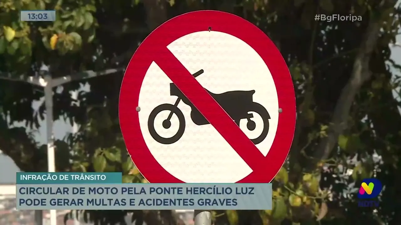 Infração de trânsito: circular de moto pela Ponte Hercílio Luz pode gerar multas e acidentes graves