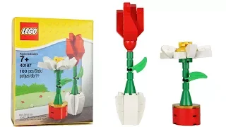 LEGO Flower Display 40187 - Unboxing, Speed Build & Review!