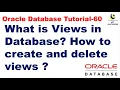 What is Views in Database How to create and delete views Oracle Database Tutorial