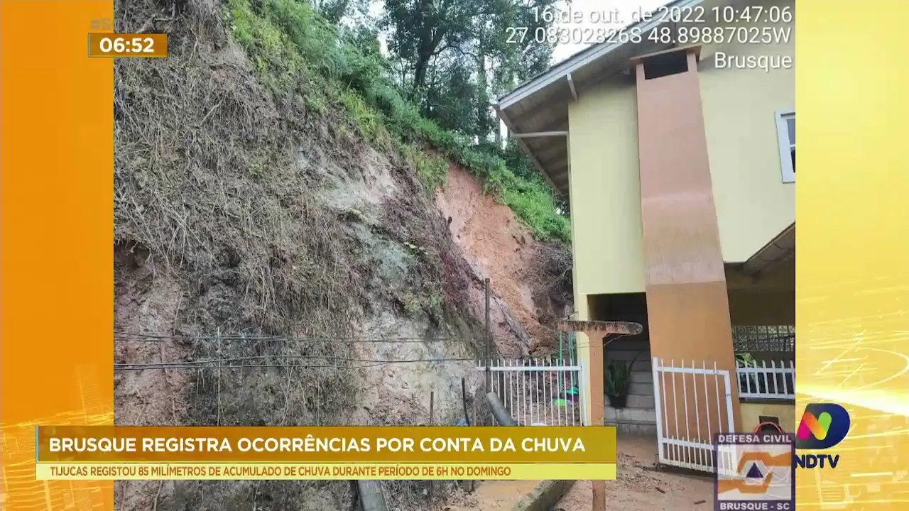 Brusque registra prejuízos em decorrência das chuvas