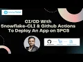 Build Pipeline With Snowflake-CLI and Github Actions To Deploy An App on SPCS